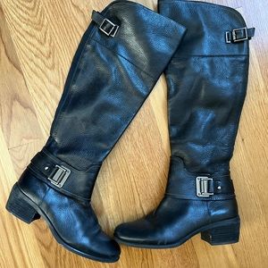 Vince Camuto Knee High Black Leather Boots
